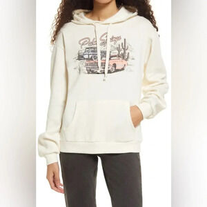 PALM SPRINGS FLEECE GRAPHIC HOODIE IN NATURAL